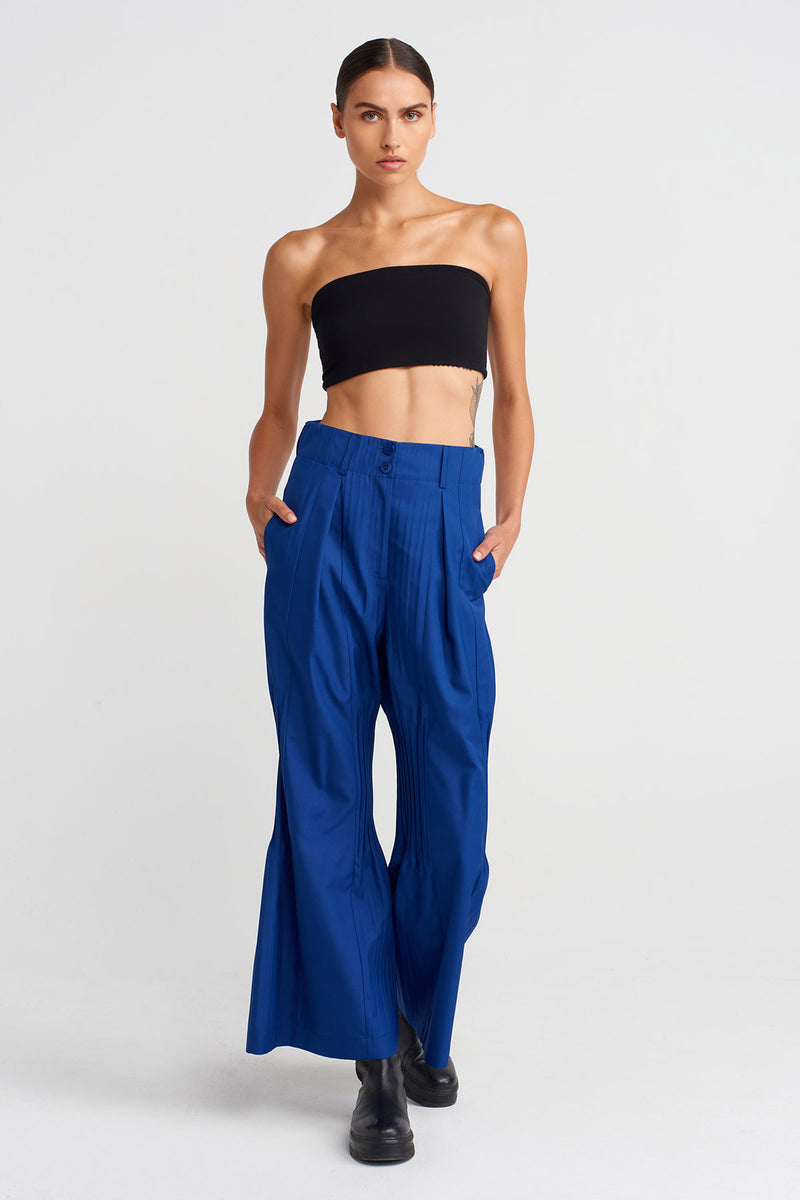 Nu Regionally Pleated Trousers Deep Sea