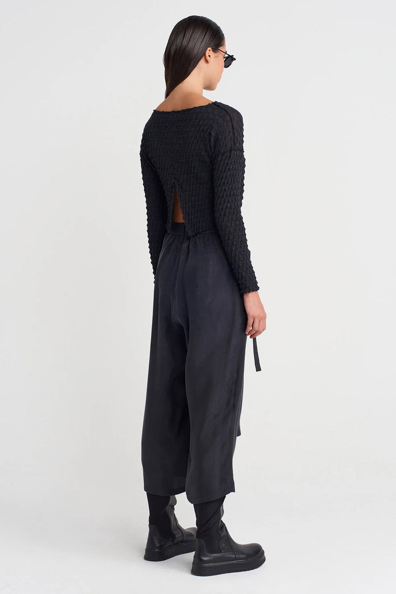 Nu Pleated Skirted Trousers Black