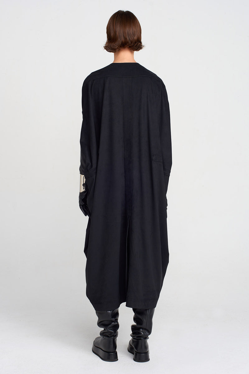 Nu Suede Look, Kaftan Dress Black