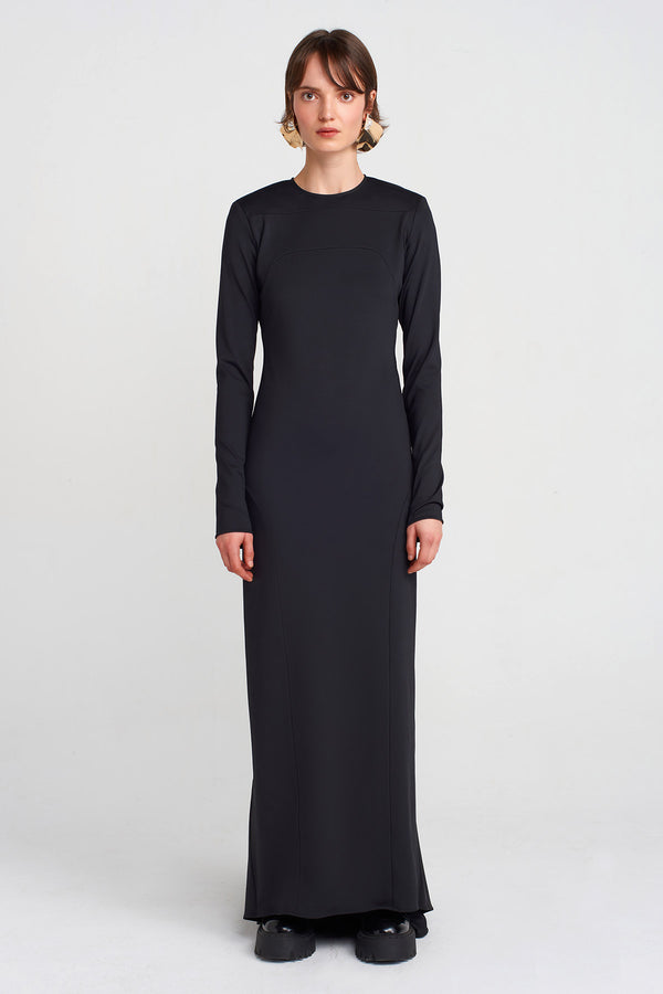 Nu Long-Tailed Dress Black