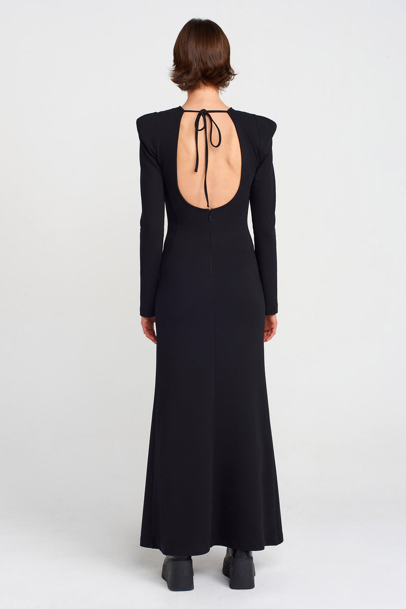 Nu Padded Long Dress Black