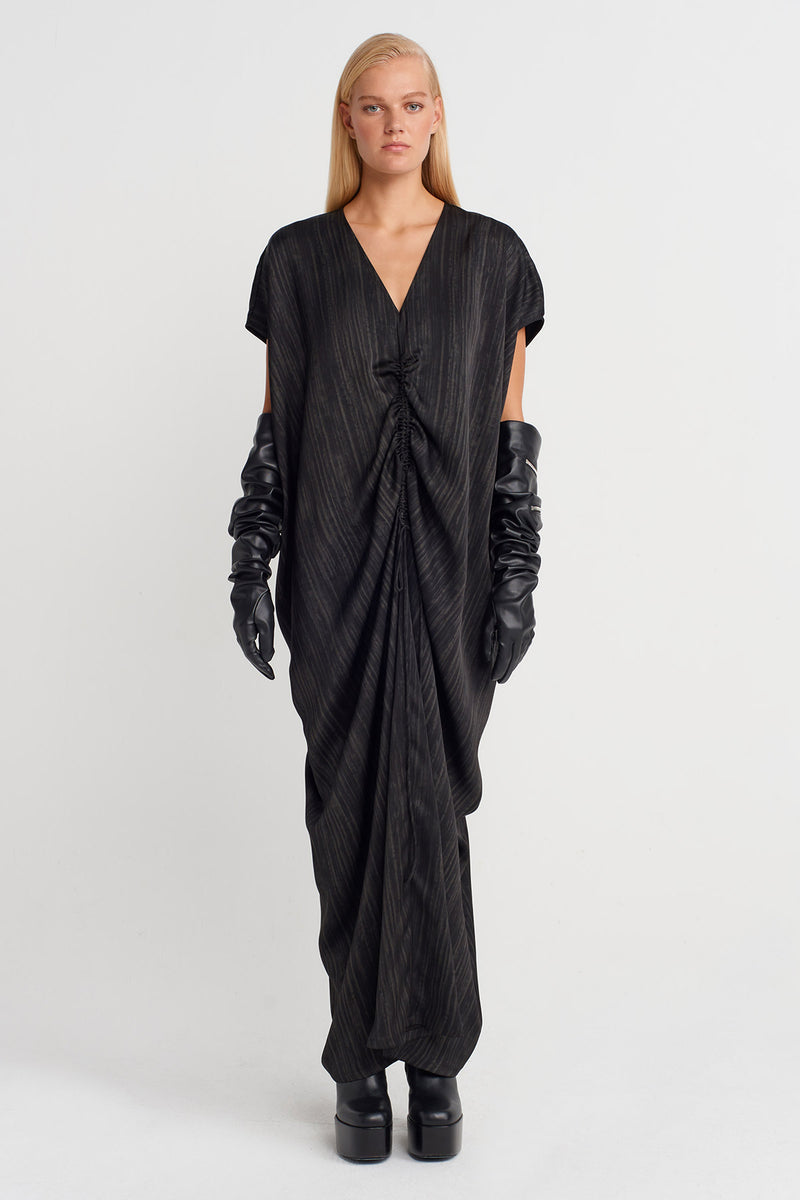 Nu Draped Maxi Dress Brown