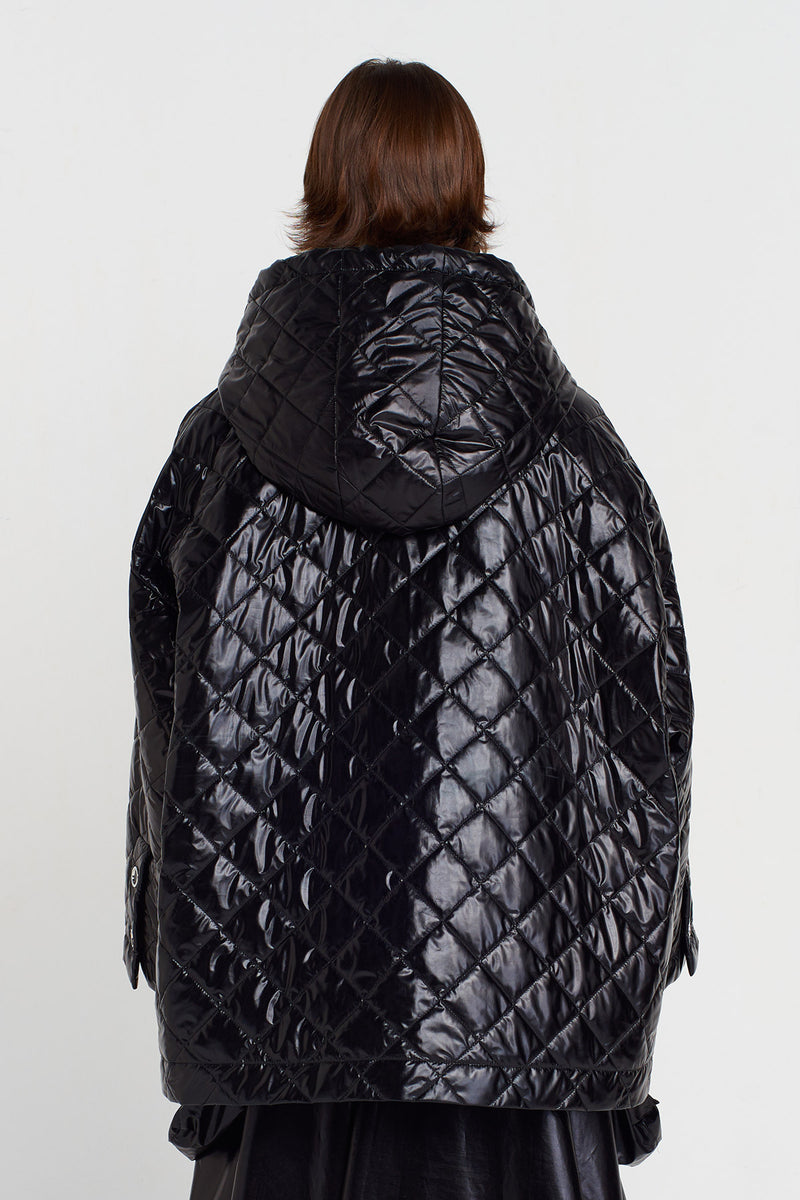 Nu Oversize Quilted Sweater Black