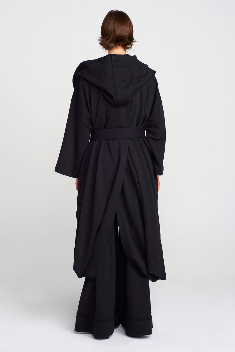 Nu Waist-Tied Long Jacket Black