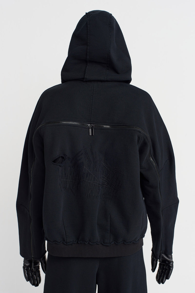 Nu Textured Oversized Sweatshirt Black