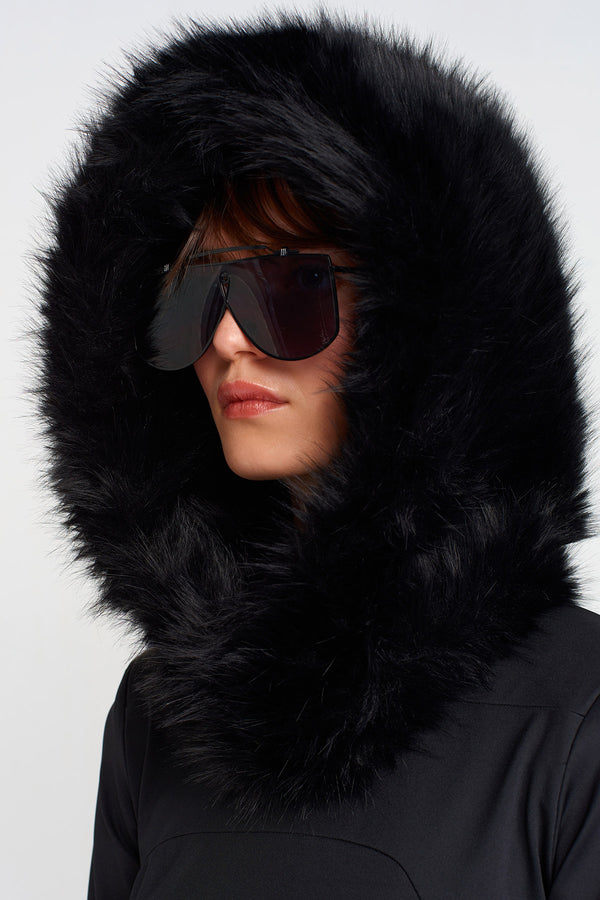 Nu Faux Fur Hood Black