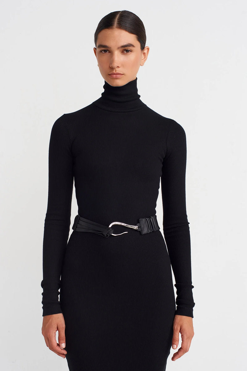 Nu Hook Leather Belt Black