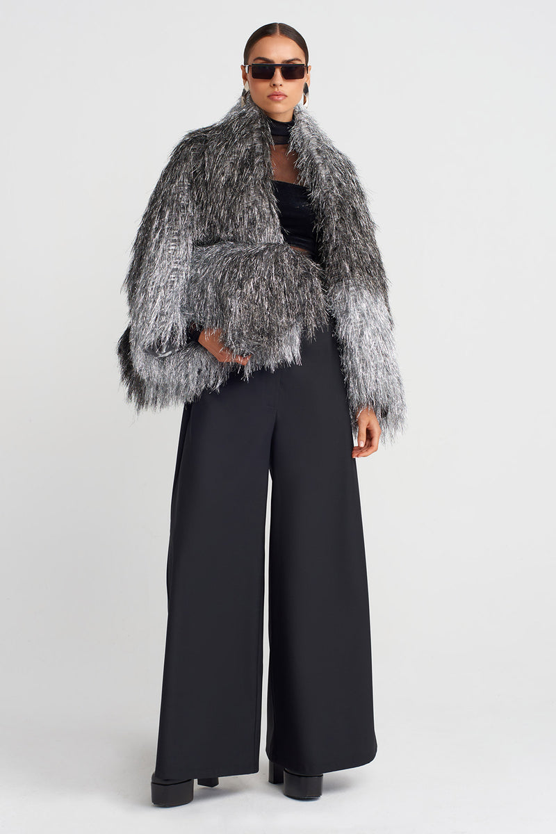 Nu Gradient Fringe Clutch Bag Silver