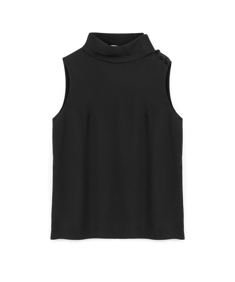 Machka High Collar Silk Blouse Black