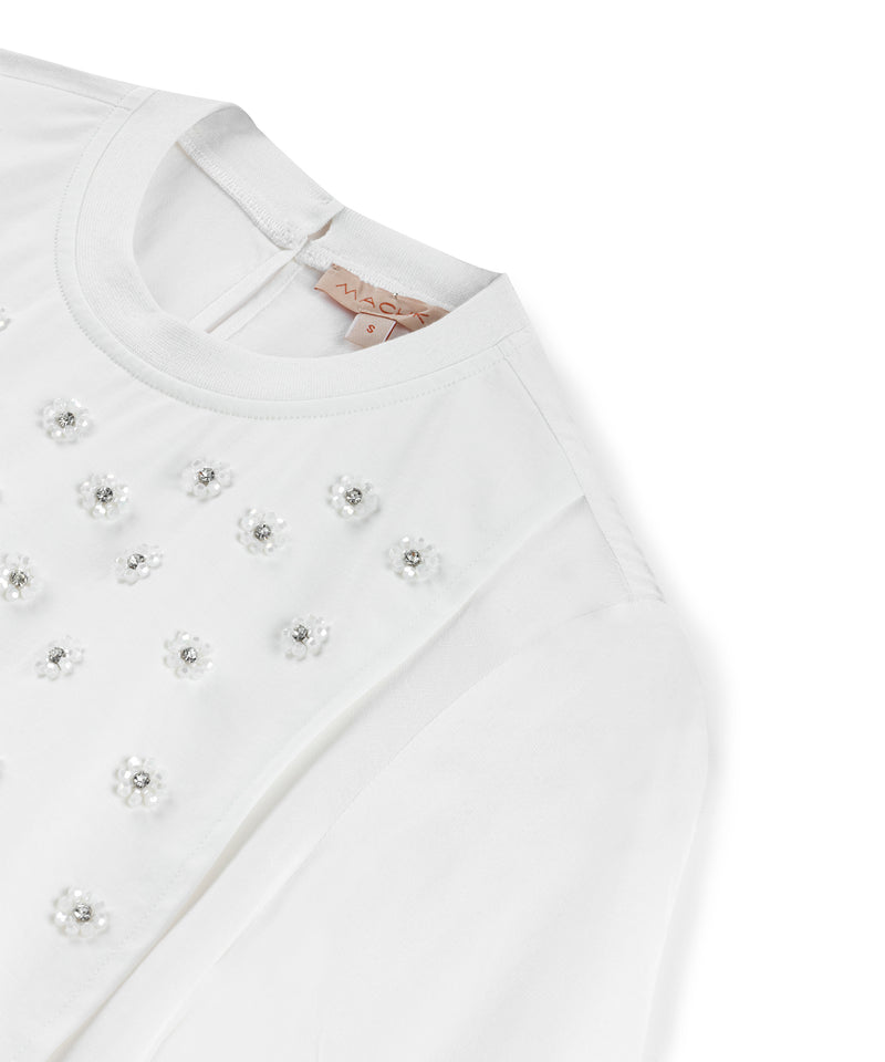 Machka High Collar Silk Blouse Off White