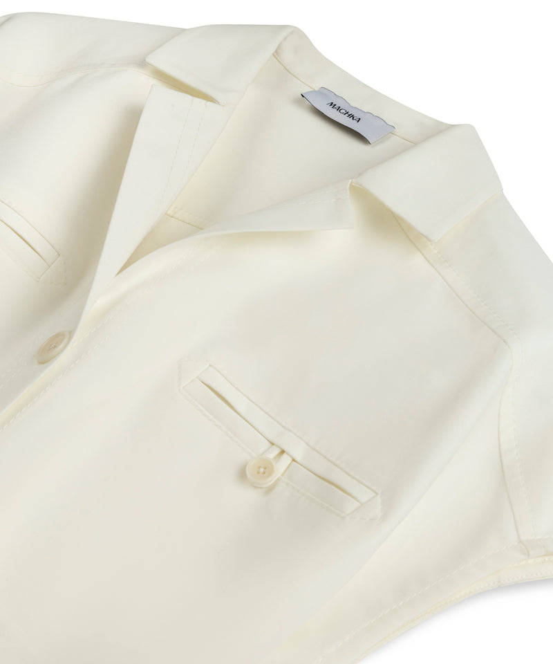 Machka Gabardine Shirt Dress White