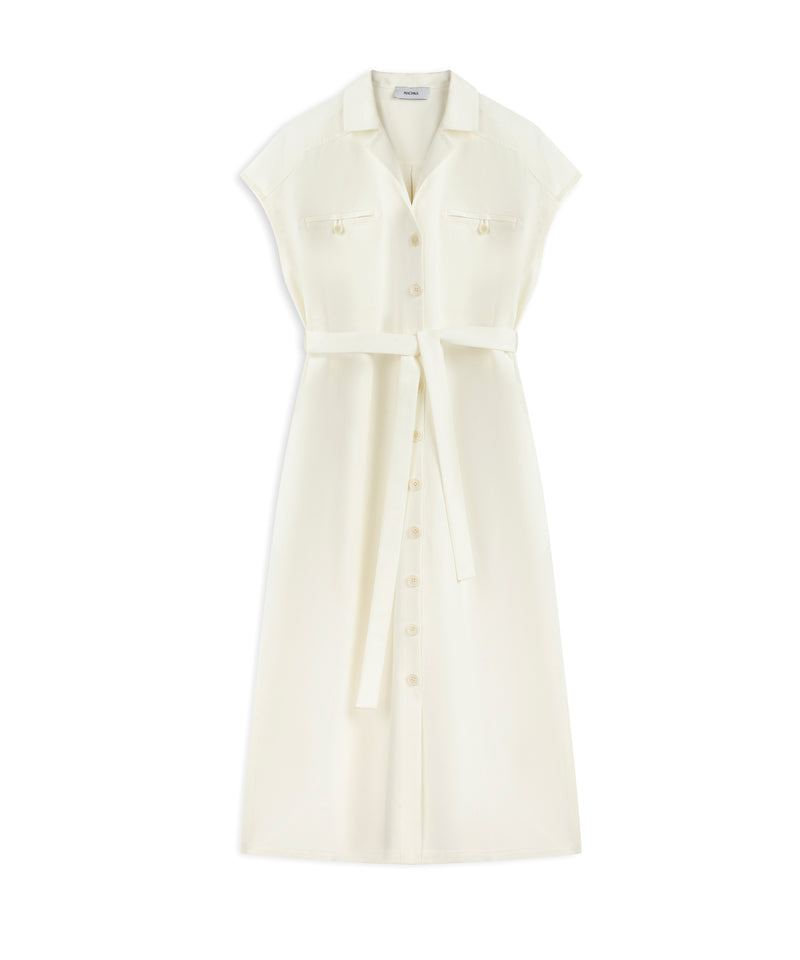 Machka Gabardine Shirt Dress White
