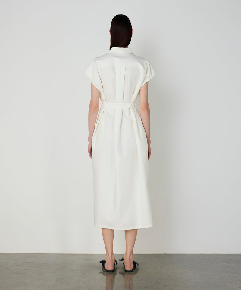 Machka Gabardine Shirt Dress White