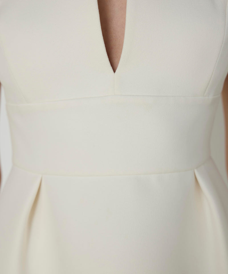 Machka Deep V-Neck Dress Ecru
