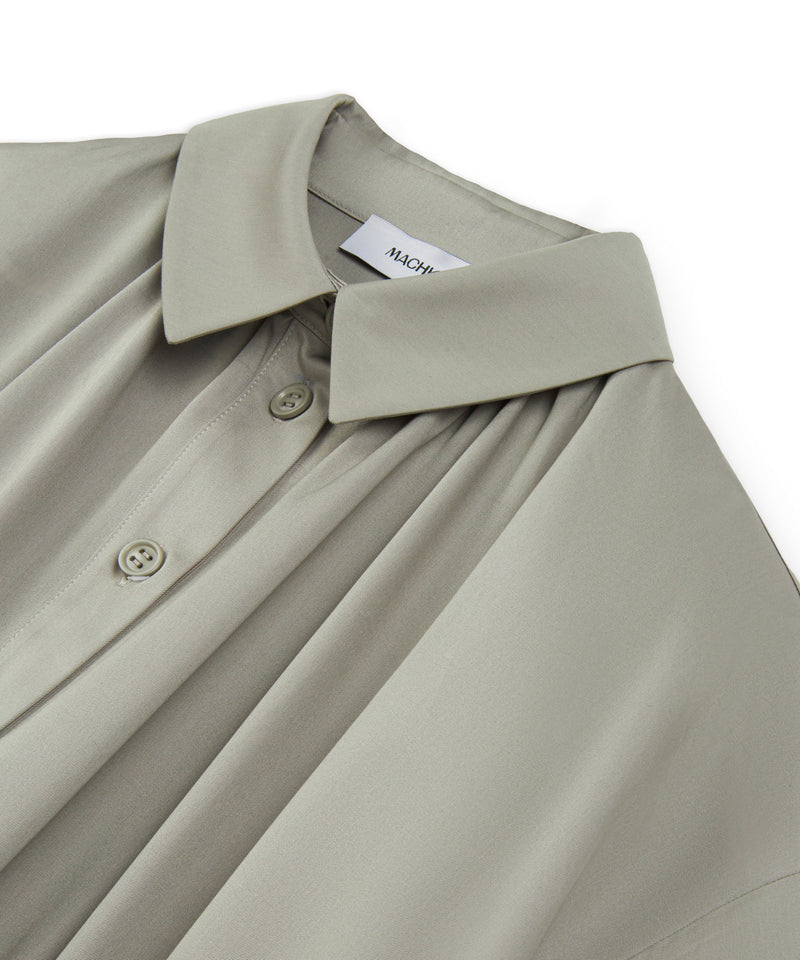 Machka Adjustable Waist Poplin Dress Stone