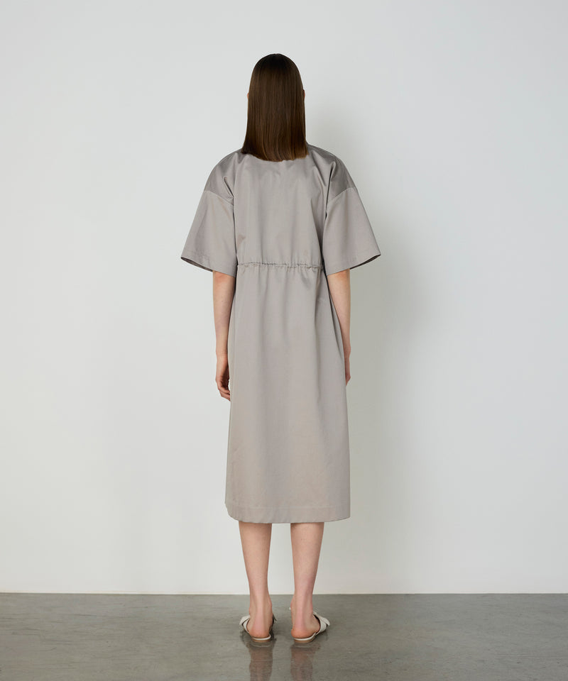 Machka Adjustable Waist Poplin Dress Stone