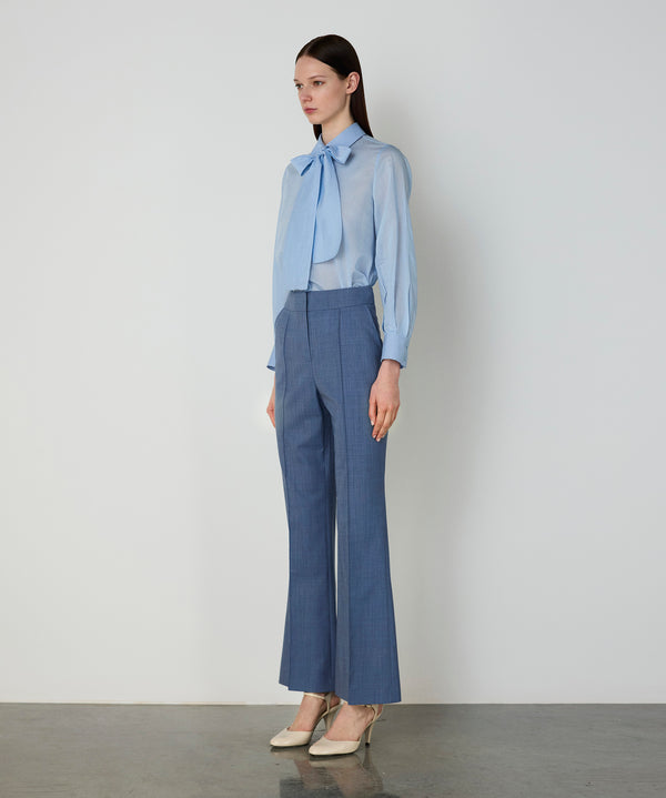 Machka Ribbed Stitched Trousers Light Blue