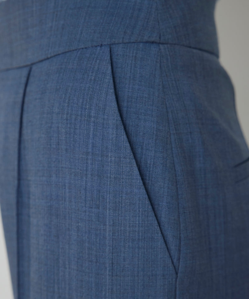 Machka Ribbed Stitched Trousers Light Blue