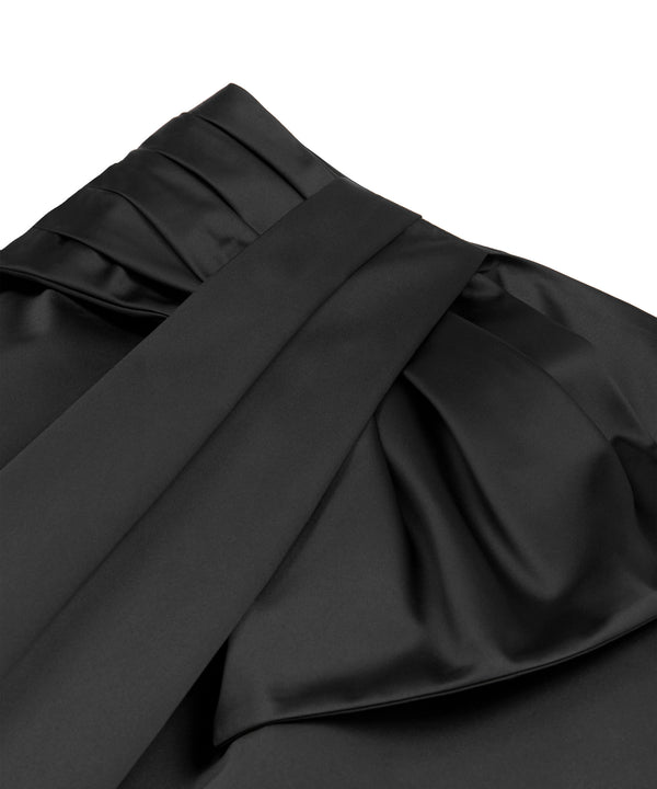 Machka Pleate Skirt With Bow Detail Black