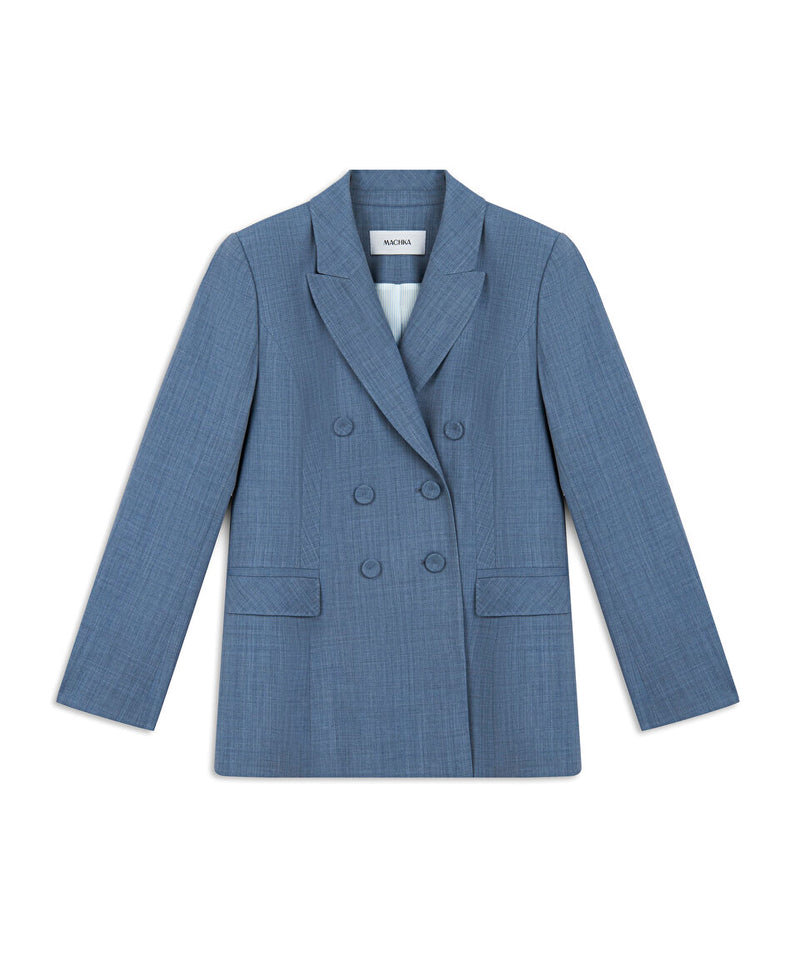 Machka Blazer With Button Accessories Light Blue