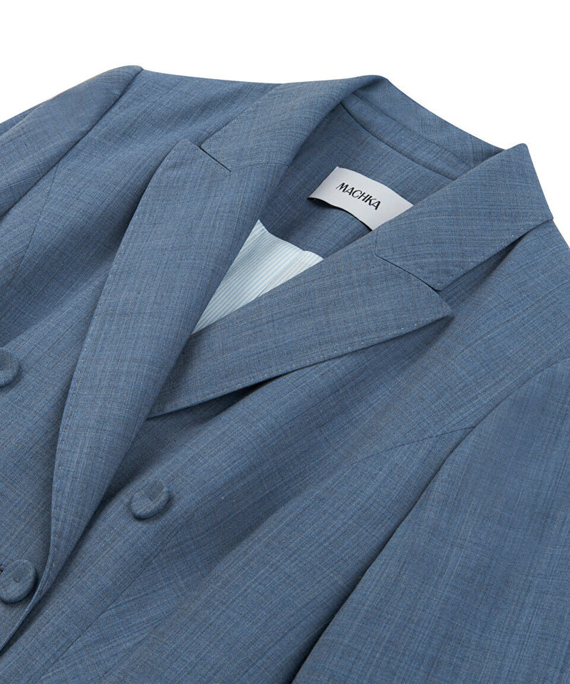 Machka Blazer With Button Accessories Light Blue