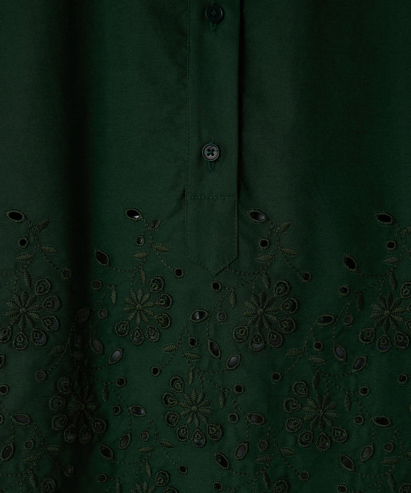 Machka Embroidered Oversize Blouse Green