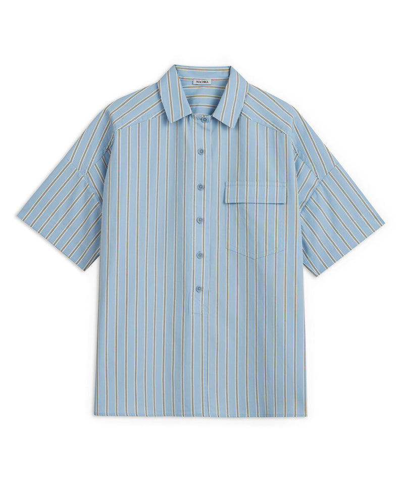 Machka Striped Oversize Blouse Light Blue