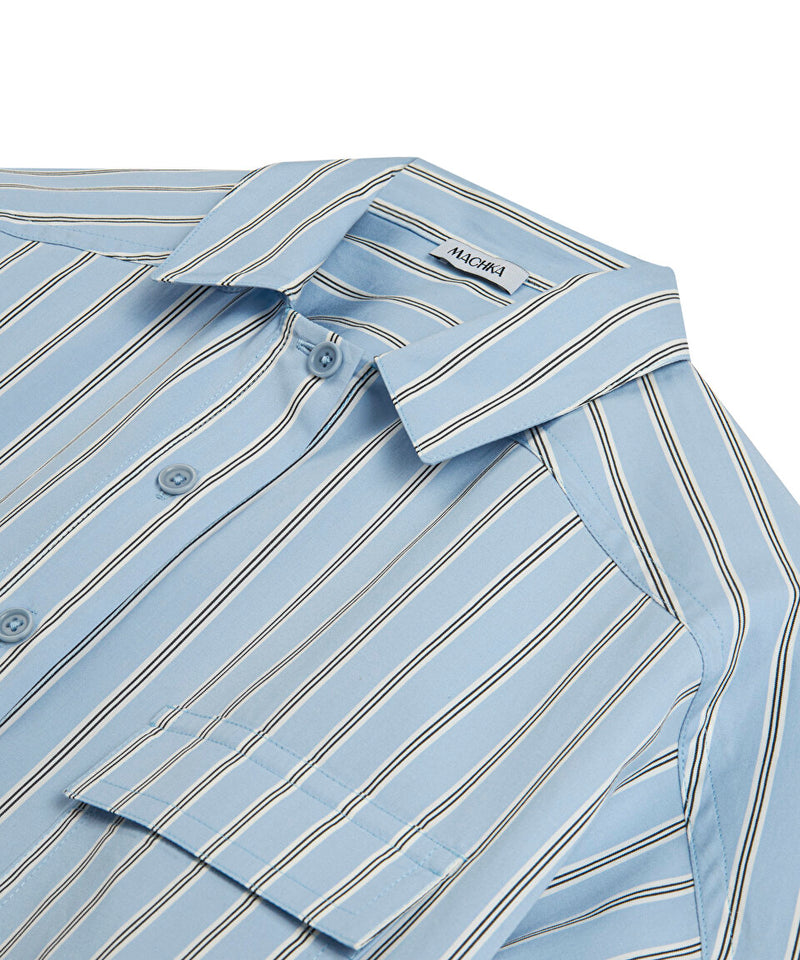 Machka Striped Oversize Blouse Light Blue
