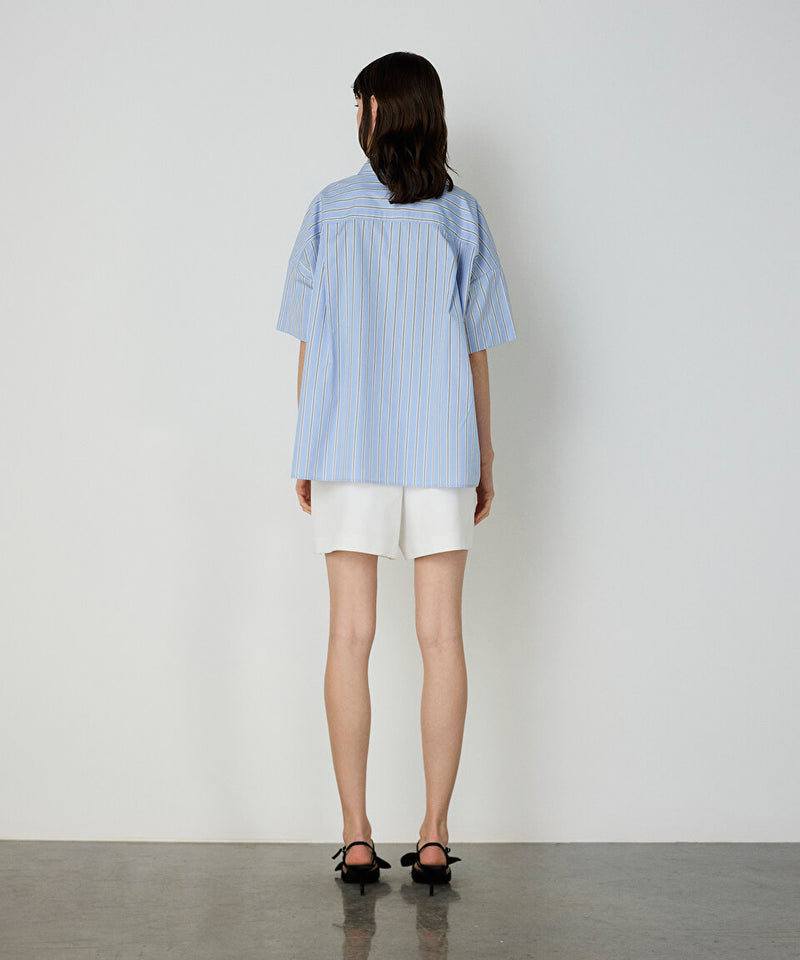 Machka Striped Oversize Blouse Light Blue