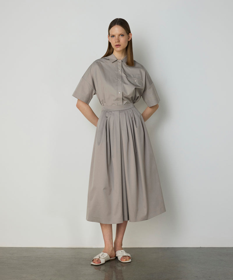 Machka Oversized Poplin Shirt Stone