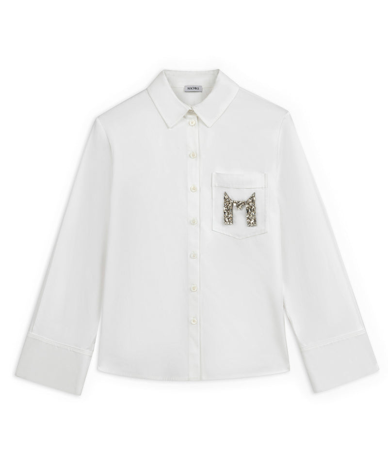 Machka Embroidered Logo Shirt White