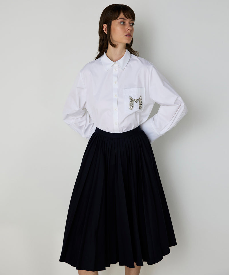 Machka Embroidered Logo Shirt White