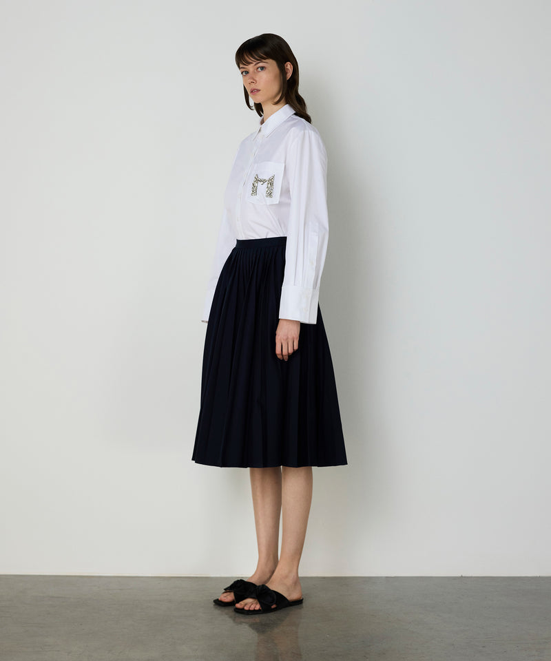 Machka Embroidered Logo Shirt White