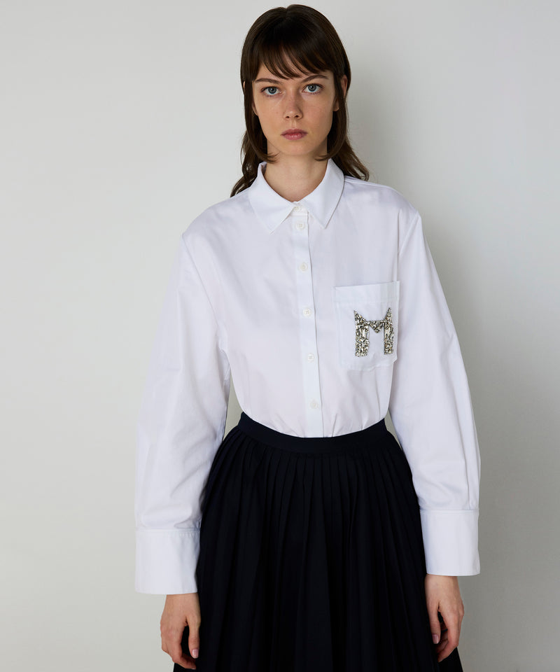 Machka Embroidered Logo Shirt White