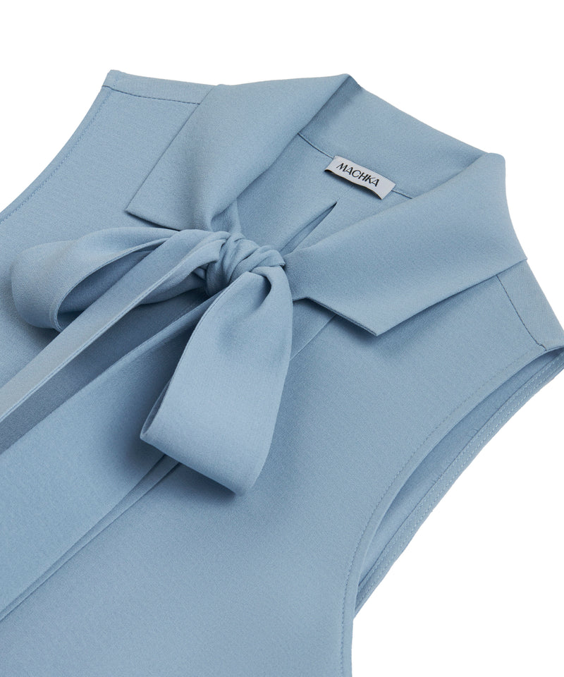 Machka Blouse With Tie Collar Blue