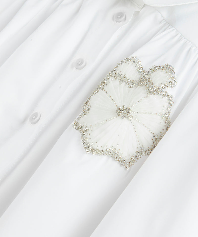 Machka Flower-Embellished Shirt White