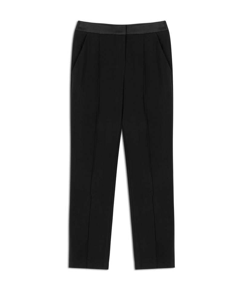 Machka Cigarette Fit Crepe Trousers Black