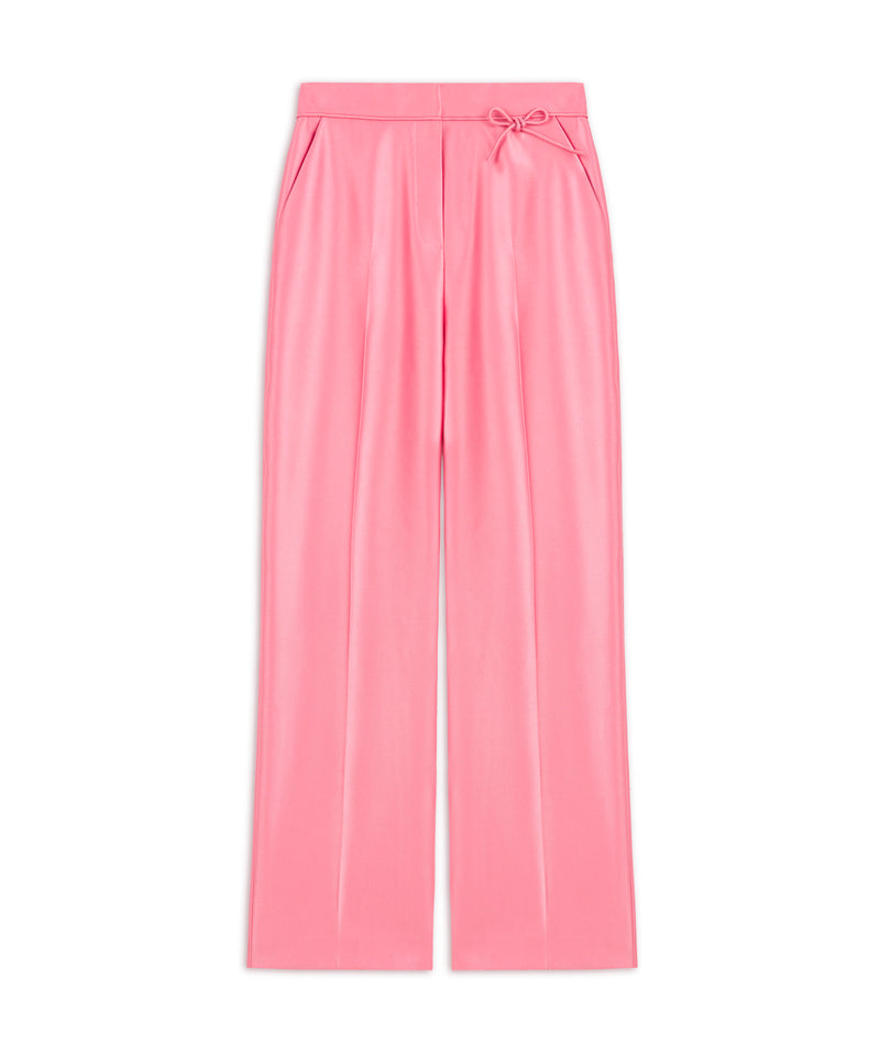 Machka Satin Duchess Trousers With Bow Coral