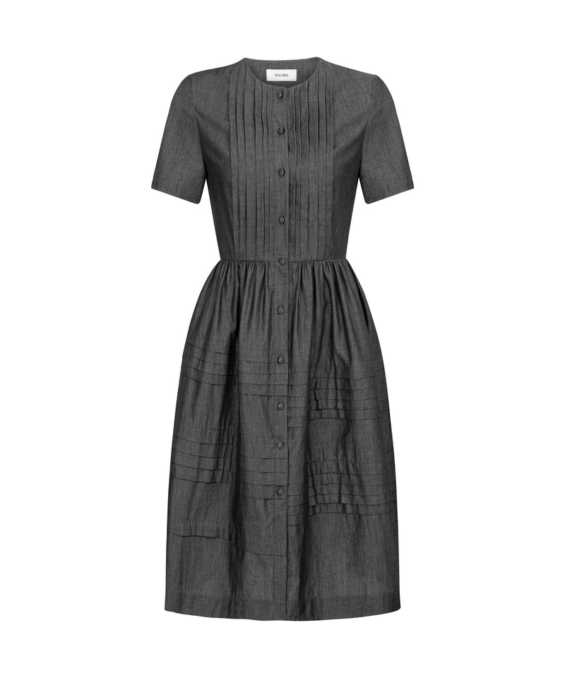 Machka Ribbed Poplin Dress Anthracite