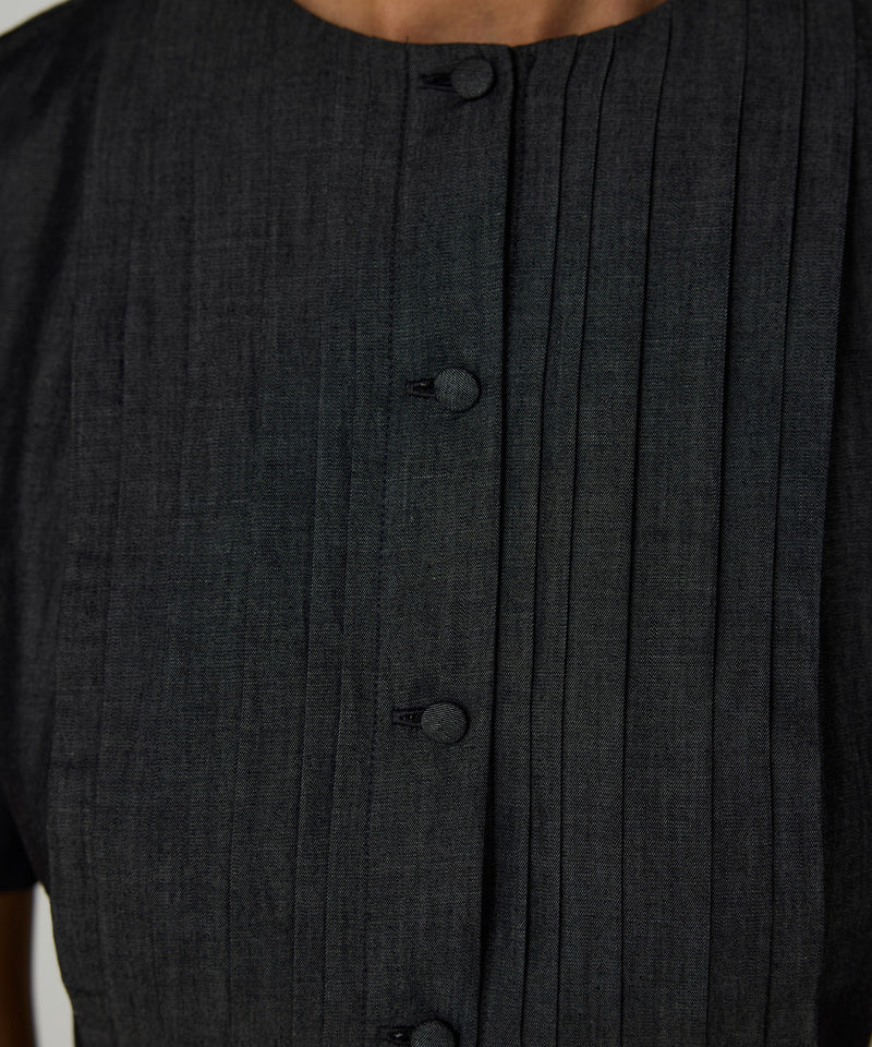 Machka Ribbed Poplin Dress Anthracite