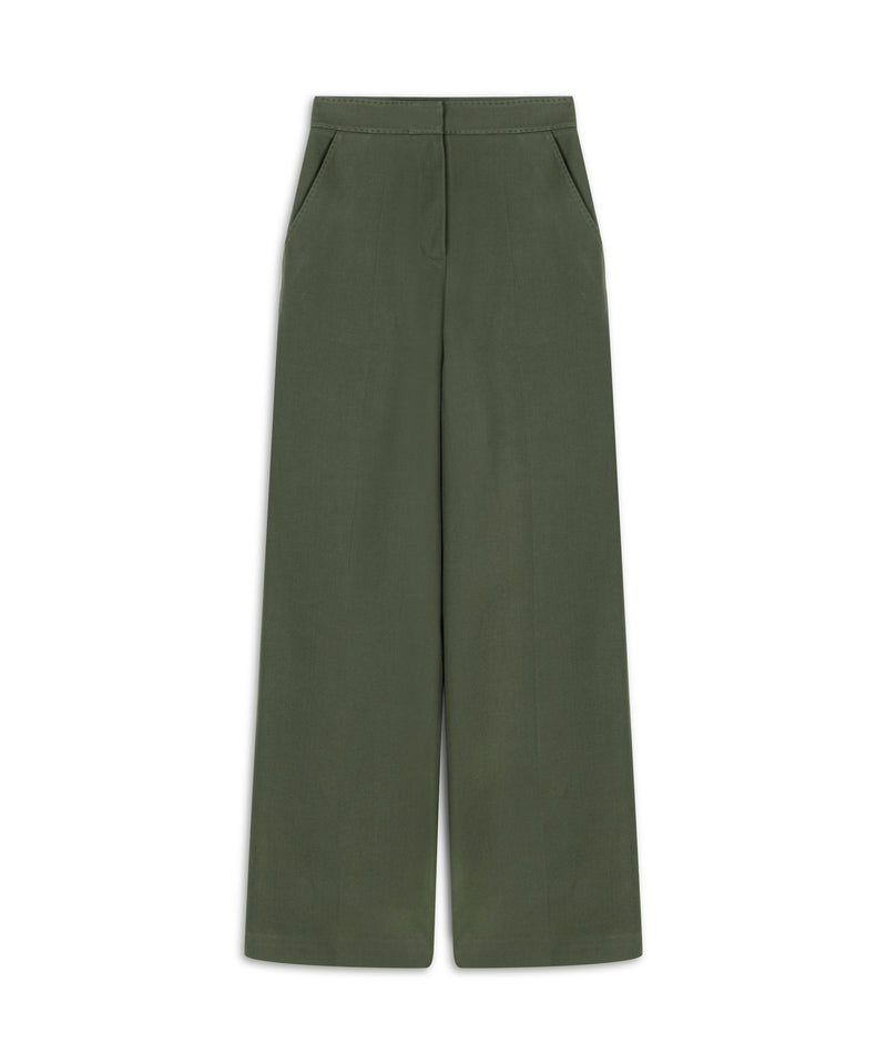 Machka Wide-Leg Trousers Dark Green