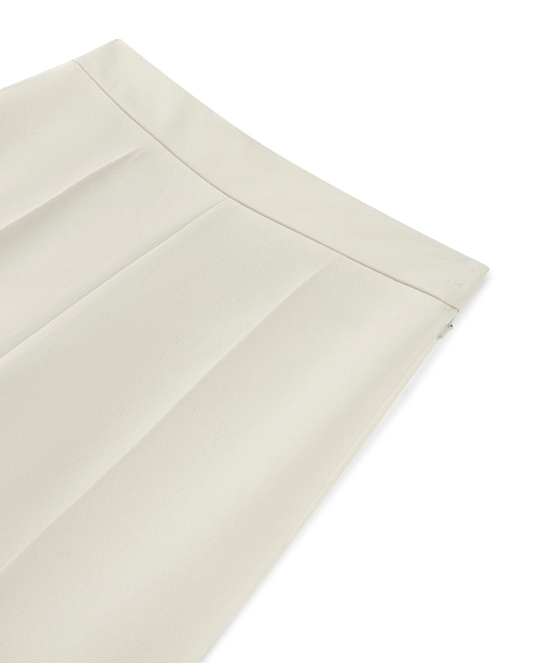 Machka Crepe Wide-Leg Trousers Ecru