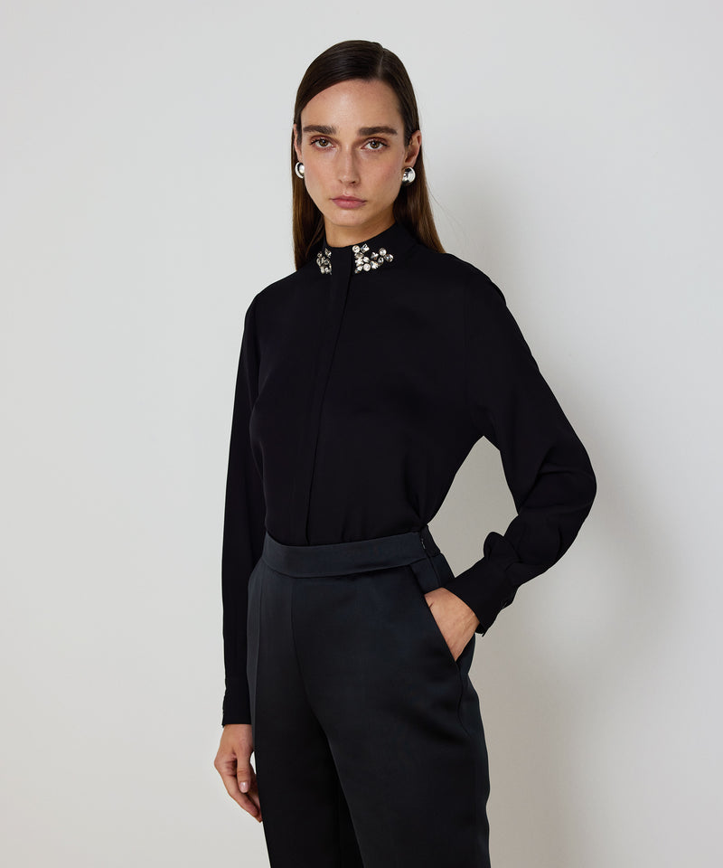 Machka Cigarette Fit Trousers With Crease Black