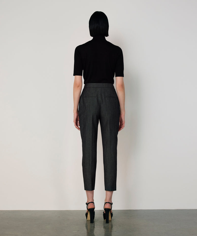 Machka Wool Cigarette Fit Trousers Anthracite