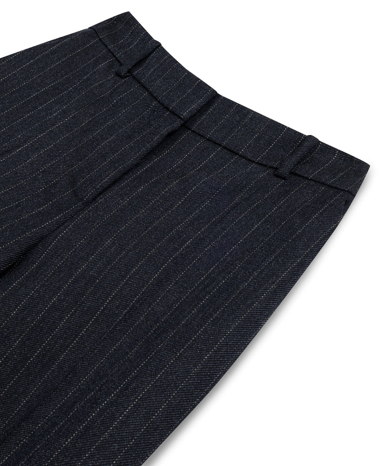Machka Striped Wool Trousers Navy