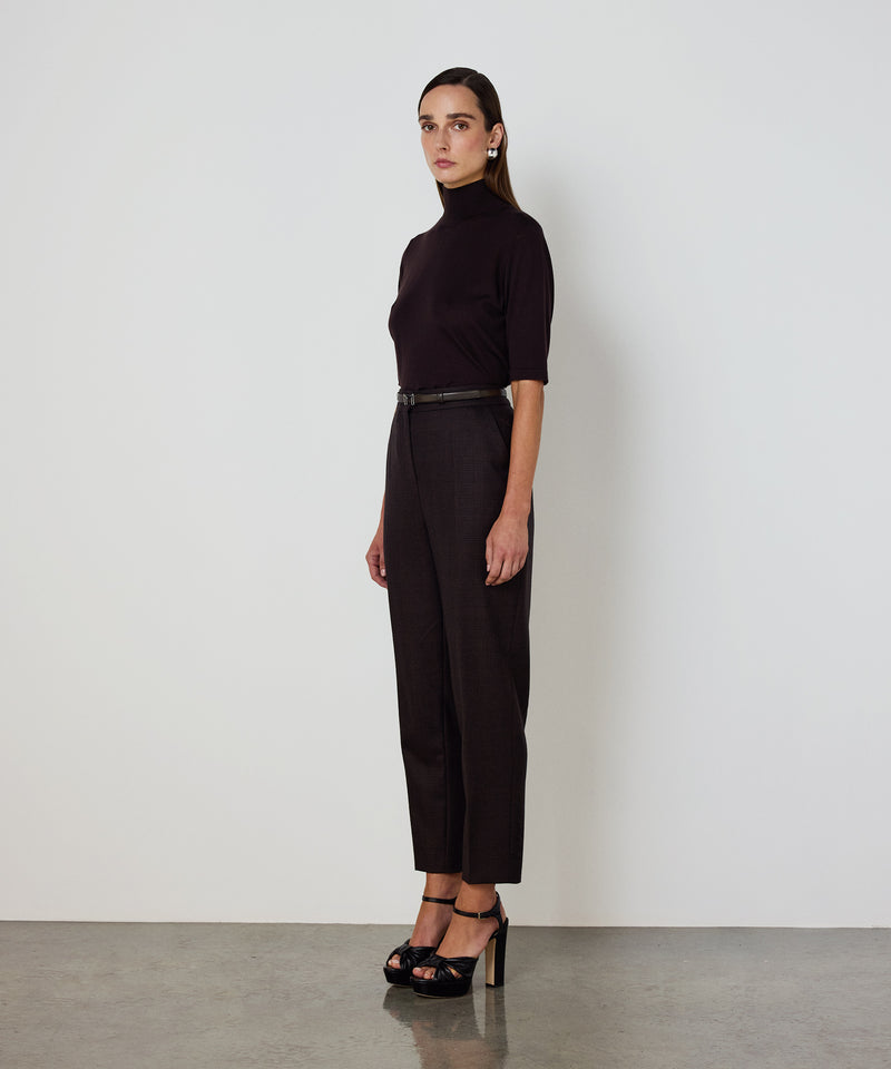Machka Cigarette-Fit Wool Trousers Dark Brown