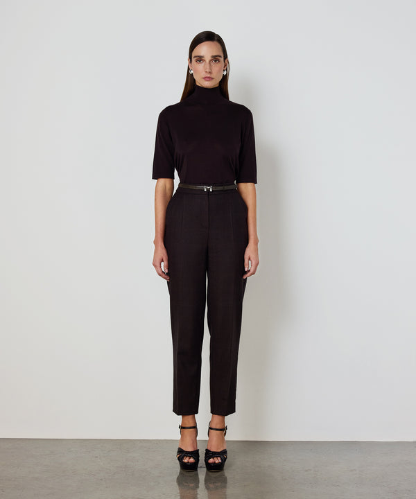 Machka Cigarette-Fit Wool Trousers Dark Brown
