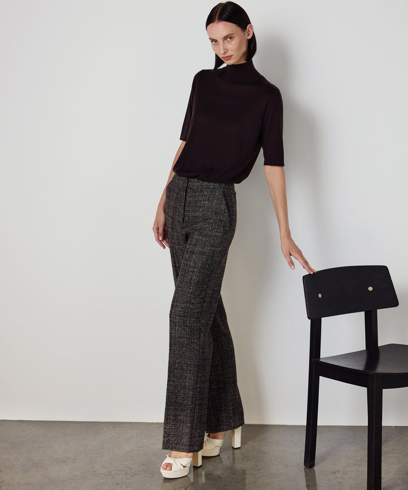 Machka Wide-Leg Wool Trousers Dark Brown