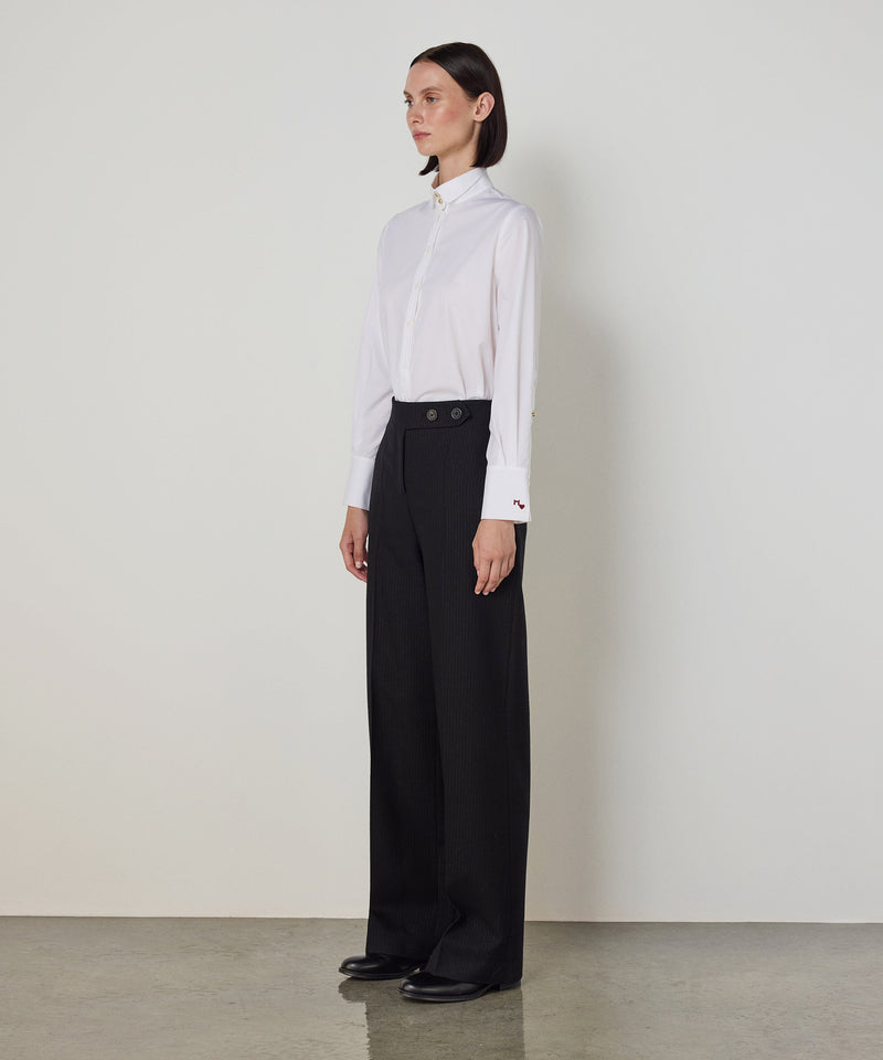 Machka Button-Detail Wool Trousers Black