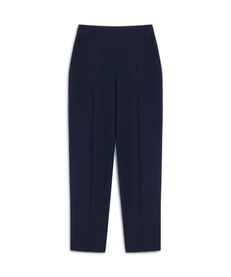 Machka Crepe Cigarette Trousers Navy